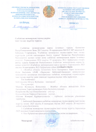 Сыбайлас жемқорлық тәуекелдеріне ішкі талдау жүргізу туралы