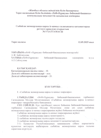 "Сыбайлас жемқорлыққа қарсы іс-қимыл шаралары"