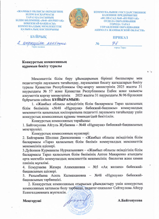 Мектепке дейінгі ұйымға педагогтерді лауазымға тағайындау туралы